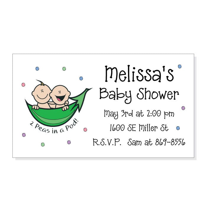 MBSM13 - Two Peas in a Pod Baby Shower Magnet Two Peas in a Pod Baby Shower Magnet Refrigerator Magnets Candy Wrapper Store