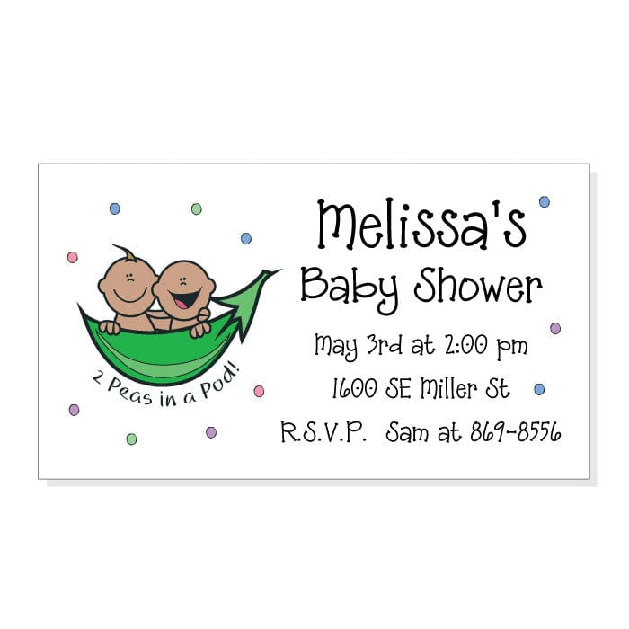 MBSM14 - Two Peas in a Pod Baby Shower Magnet Two Peas in a Pod Baby Shower Invitation Magnet Refrigerator Magnets Candy Wrapper Store