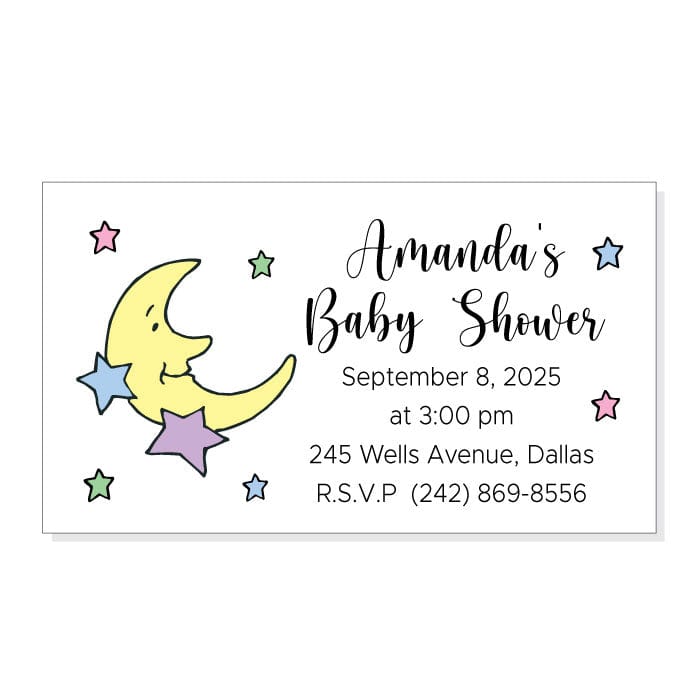 MBSM3 - Moon and Stars Baby Shower Magnet Moon and Stars Baby Shower Magnet Refrigerator Magnets Candy Wrapper Store