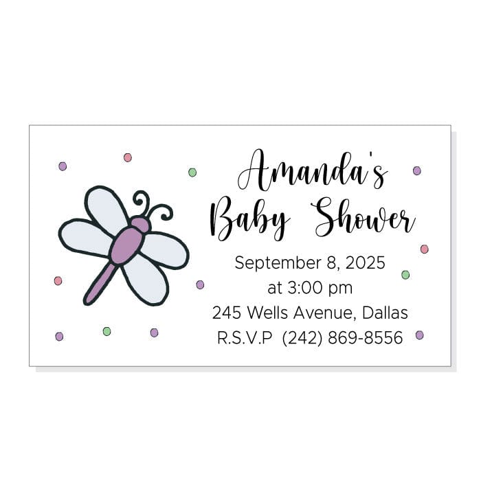 MBSM4 - Dragonfly Invitation Baby Shower Magnet Dragonfly Invitation Baby Shower Magnet Refrigerator Magnets Candy Wrapper Store