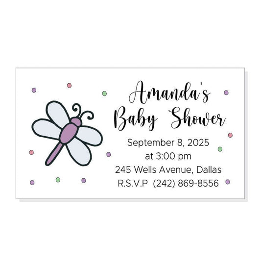 MBSM4 - Dragonfly Invitation Baby Shower Magnet Dragonfly Invitation Baby Shower Magnet Refrigerator Magnets Candy Wrapper Store