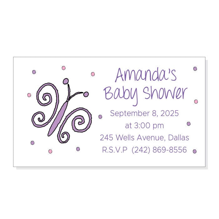 MBSM5 - Girly Butterfly Invitation Baby Shower Magnet MBSM5 - MBSM5 - Girly Butterfly Invitation Baby Shower Magnet Refrigerator Magnets Candy Wrapper Store