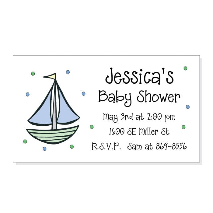 MBSM7 - Sailboat Baby Shower Invitation Magnet Baby Shower Save the Date Magnets and Cards Refrigerator Magnets Candy Wrapper Store