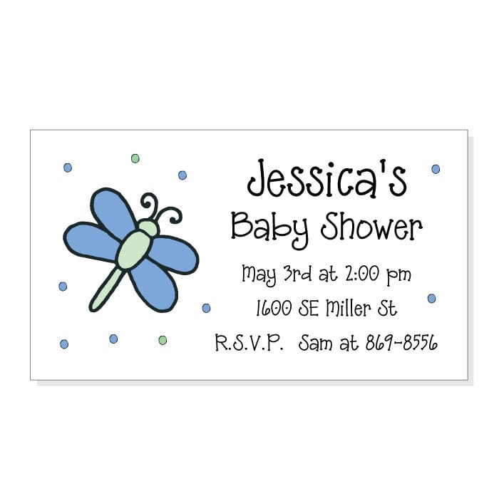 MBSM8 - Dragonfly Baby Shower Invitation Magnet Baby Shower Dragonfly Save the Date Magnets and Cards Refrigerator Magnets Candy Wrapper Store