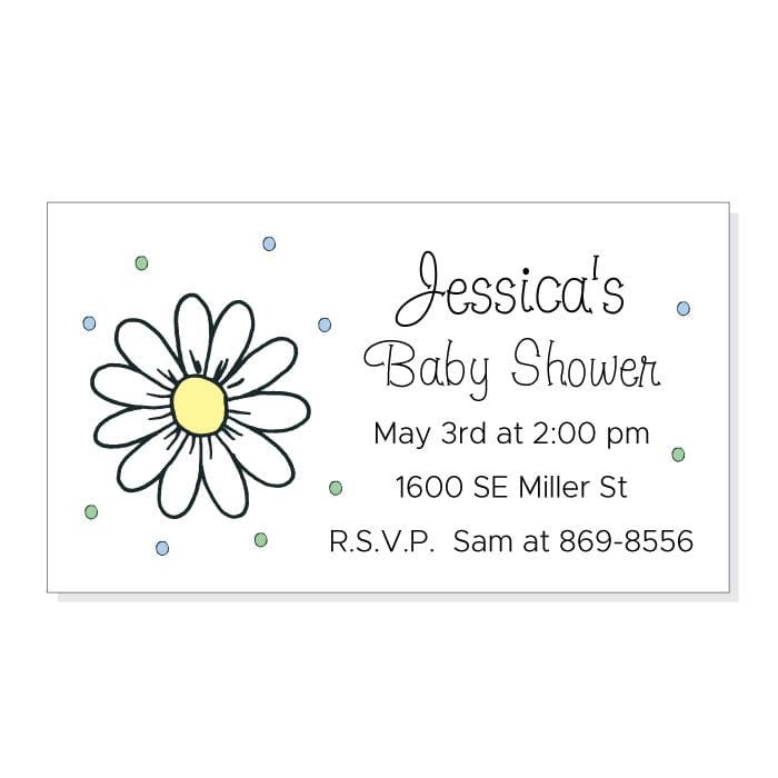 MBSM9 - Daisy Baby Shower Invitation Magnet Baby Shower Save the Date Magnets and Cards Refrigerator Magnets Candy Wrapper Store