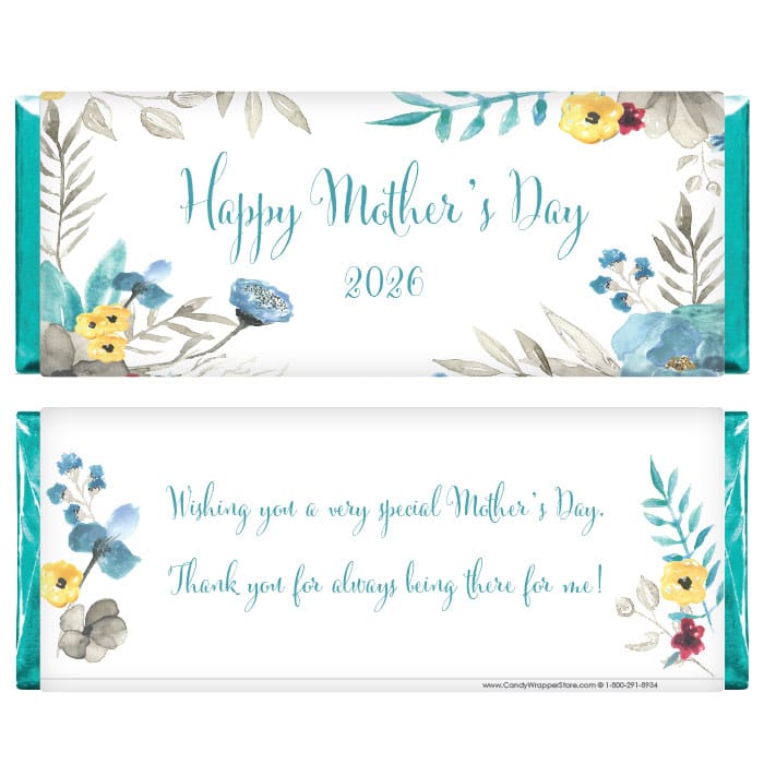 MD2 - Mother's Day Watercolor Spring Floral Candy Bar Wrapper Mother's Day Watercolor Spring Floral Candy Bar Wrapper MD2