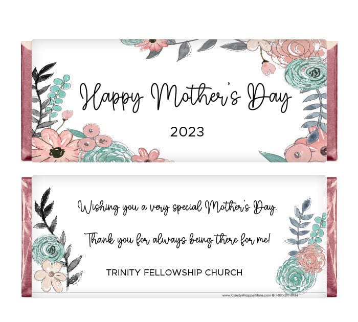 MD4 - Mother's Day Watercolor Spring Floral Candy Bar Wrapper Mother's Day Watercolor Spring Floral Candy Bar Wrapper md4