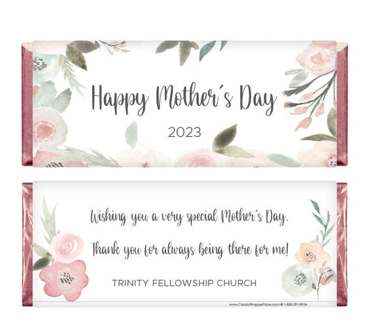 MD8 - Mother's Day Watercolor Spring Floral Candy Wrappers Mother's Day Watercolor Spring Floral Candy Bar Wrapper md8