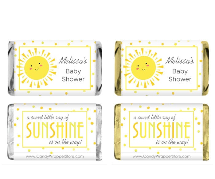 Miniature A Sweet Little Ray of Sunshine is on the Way Baby Shower Candy Bar Wrappers Birth Announcement BS247