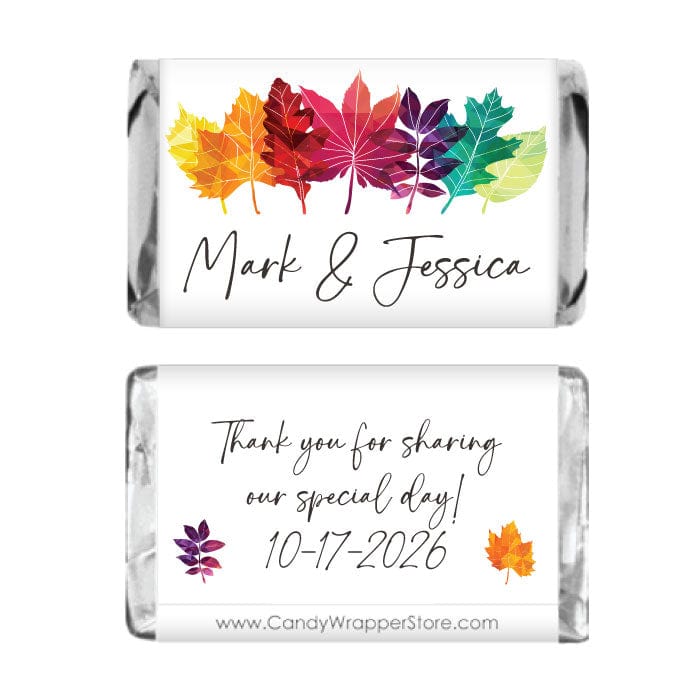 Miniature Autumn Leaves Wedding Candy Bar Favor Miniature Autumn Leaves Wedding Candy Bar Favor Miniature Size Wrapper WA365