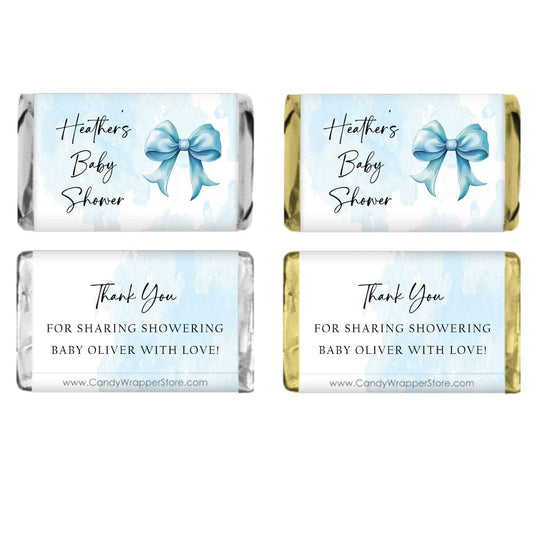 Miniature Blue Bows Baby Shower Candy Bar Wrappers Miniature Baby Shower Blue Onesies Candy Bar Wrappers Baby & Toddler BS311
