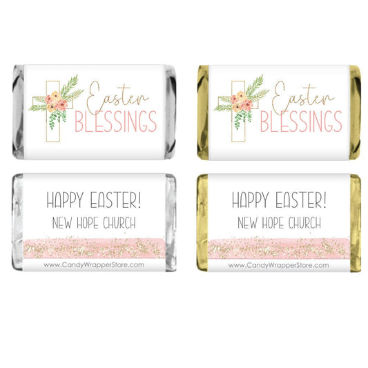 Miniature Easter Blessings Floral Cross Candy Wrappers - MINIEASTER218 Miniature Easter Blessings Floral Cross Candy Wrappers Seasonal & Holiday Decorations EASTER218