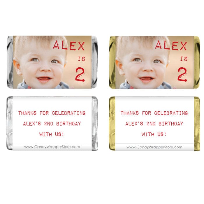 Miniature Full Photo Birthday Candy Bar Wrappers - MINIBD279photo Miniature Full Photo Birthday Candy Bar Wrappers Party Favors BD279