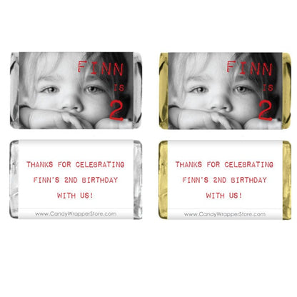 Miniature Full Photo Birthday Candy Bar Wrappers - MINIBD279photo Miniature Full Photo Birthday Candy Bar Wrappers Party Favors BD279