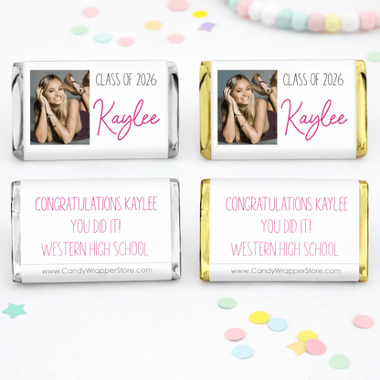 Miniature Graduation Modern Girl Photo Candy Bar Wrapper Miniature Graduation Modern Girl Photo Candy Bar Wrapper Party Favors GRAD425