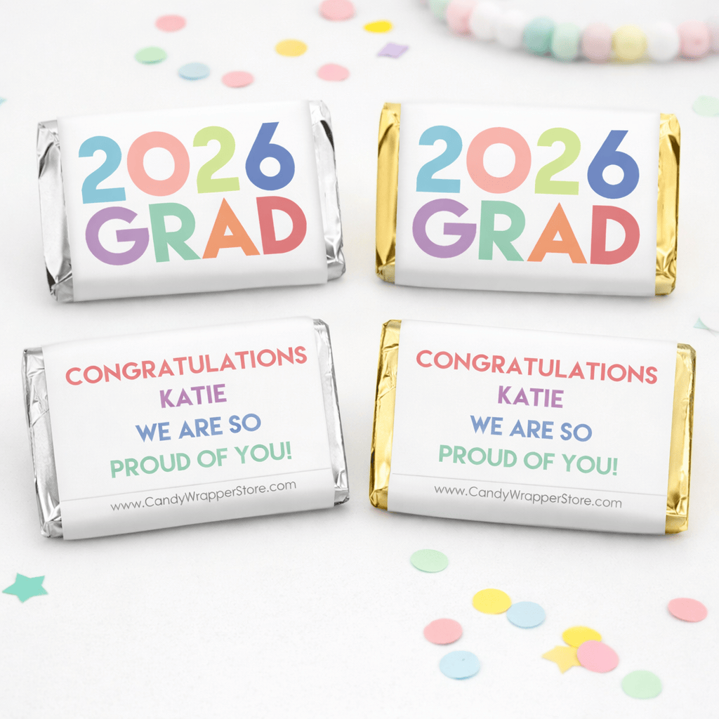 Miniature Graduation Trendy 2026 Candy Bar Wrapper Miniature Class of 2026 Graduation Candy Wrapper Party Favors GRAD241