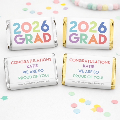 Miniature Graduation Trendy 2026 Candy Bar Wrapper Miniature Class of 2026 Graduation Candy Wrapper Party Favors GRAD241