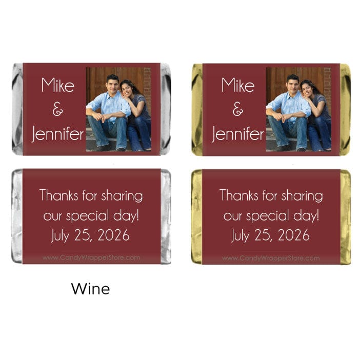 Miniature Simple Photo Wedding Candy Bar Wrappers Miniature Photo Wedding Candy Bar Wrappers Miniature Size Wrapper WA403