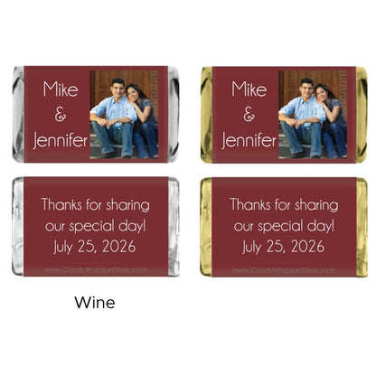 Miniature Simple Photo Wedding Candy Bar Wrappers Miniature Photo Wedding Candy Bar Wrappers Miniature Size Wrapper WA403