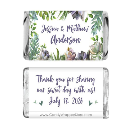 Miniature Styled Succulents Watercolor Wedding Candy Bar Wrapper Miniature Styled Succulents Watercolor Wedding Candy Bar Wrapper Miniature Size Wrapper WA373