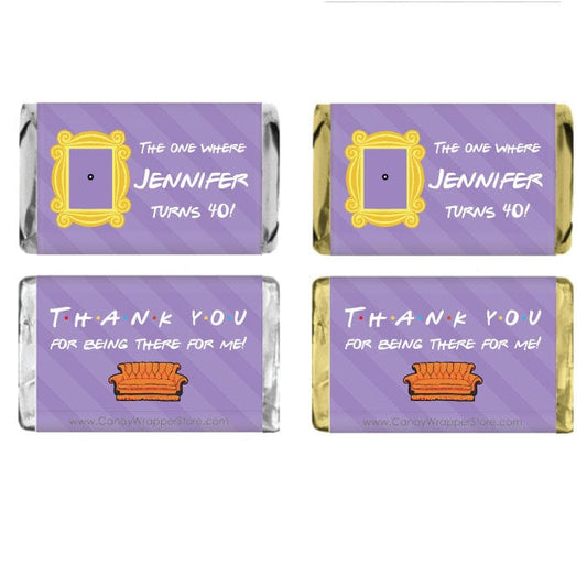 Miniature The One Where Friends Theme Birthday Personalized Candy Bar Wrapper - MINIBD435 Miniature The One Where Friends Theme Birthday Personalized Candy Bar Wrapper Party Favors BD435