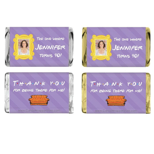 Miniature The One Where Friends Theme Photo Birthday Personalized Candy Bar Wrapper - MINIBD435photo Miniature The One Where Friends Theme Birthday Personalized Candy Bar Wrapper Party Favors BD435