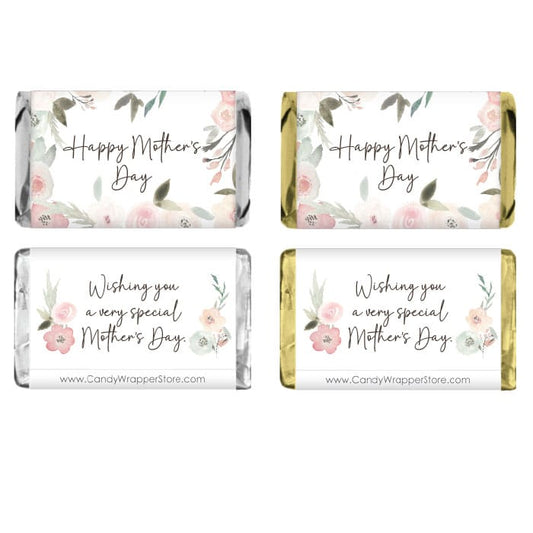 MINIMD8 - Miniature Mother's Day Watercolor Spring Floral Candy Bar Wrapper Miniature Mother's Day Watercolor Spring Floral Candy Bar Wrapper Party Favors MD8