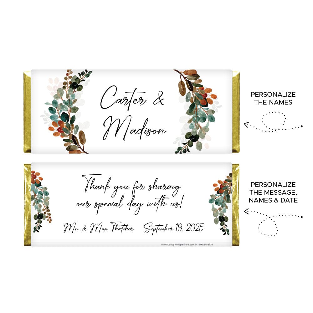 Moody Boho Wedding Candy Bar Wrapper - WA408 Moody Boho Wedding Candy Bar Wrapper Wedding Favors WA408