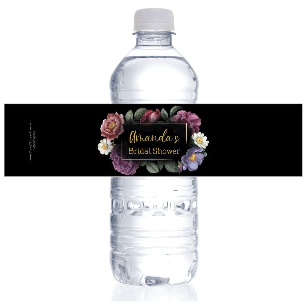 Moody Garden Party Bridal Shower Water Bottle Labels Party Favors WS333