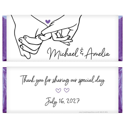 Mr and Mrs Hand Holding Wedding Candy Bar Wrappers Mr and Mrs Hand Holding Wedding Candy Bar Wrappers Regular Size Wrapper WA491