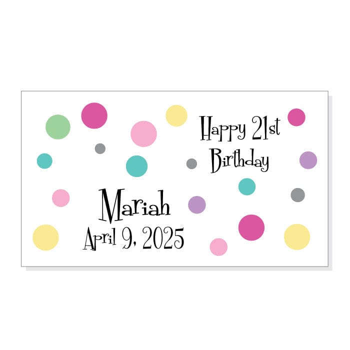 Multi Color Retro Dots Birthday Magnet Candy Wrappers bd283
