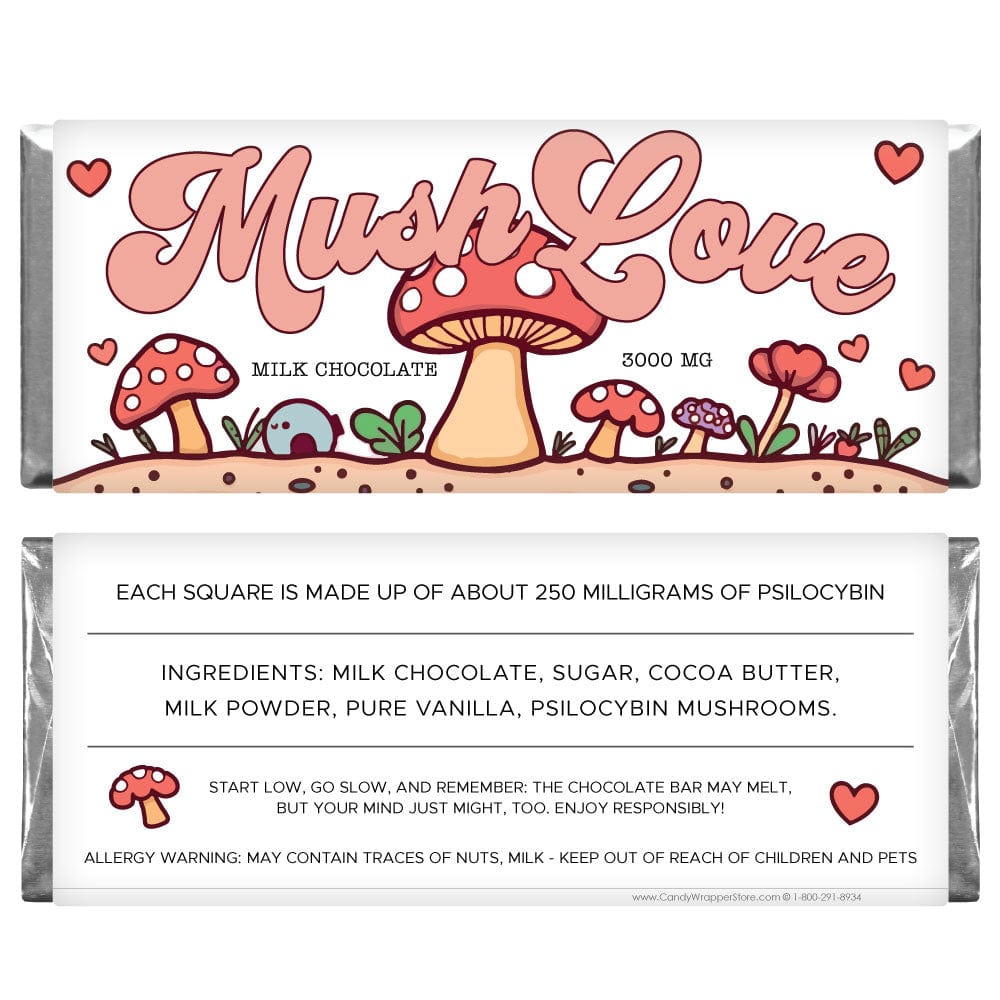 Mush Love Mushroom Bar Wrapper and Foil - MUSH209 Mush Love Mushroom Bar Wrapper and Foil Candy & Chocolate mushroom