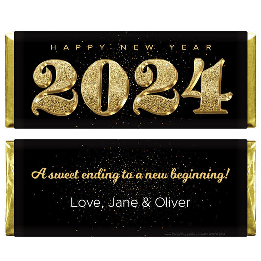 NY200 - Glitter 2023 New Years Candy Bar Wrapper Glitter 2023 New Years Candy Bar Wrapper NY200