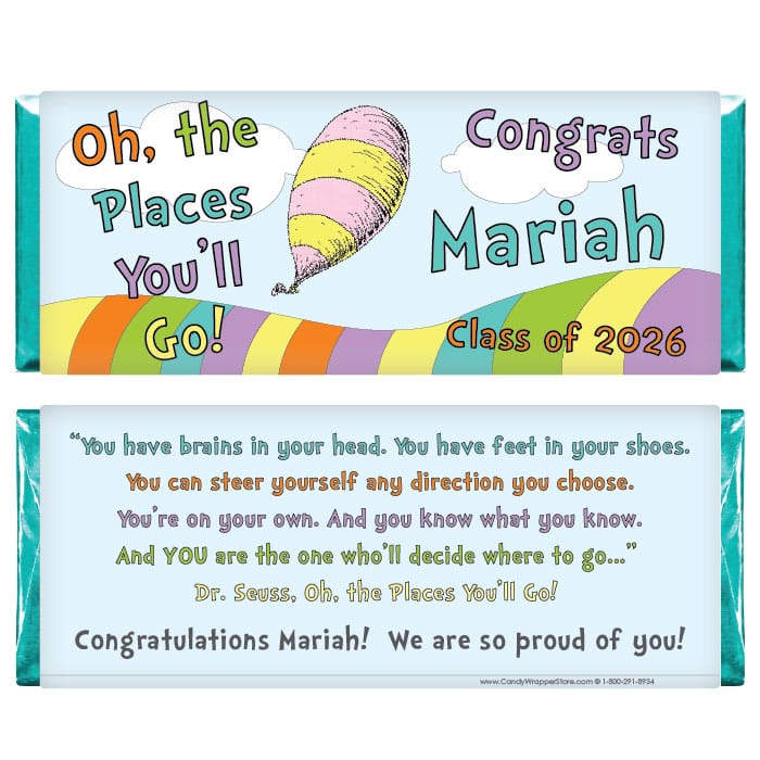 Oh, the Places You'll Go! Graduation Candy Bar Wrapper Oh, the Places You'll Go! Graduation Candy Bar Wrapper Candy Wrappers GRAD233