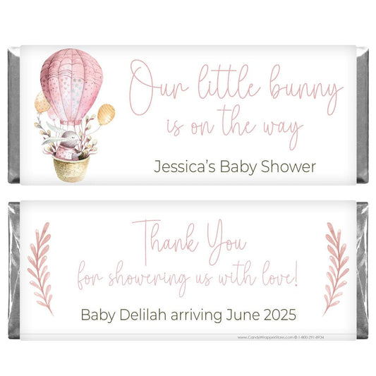 Our Baby Bunny is on the Way Baby Shower Candy Bar Wrappers - BS347pink Our Baby Bunny is on the Way Baby Shower Candy Bar Wrappers Baby & Toddler BS347