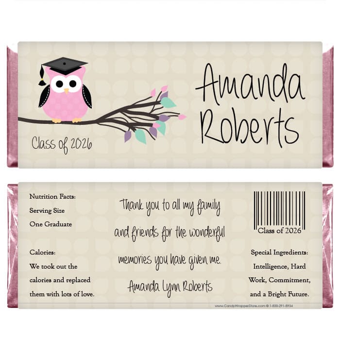 Owl Graduation Candy Bar Wrapper Owl Graduation Candy Bar Wrapper Candy Wrappers GRAD234