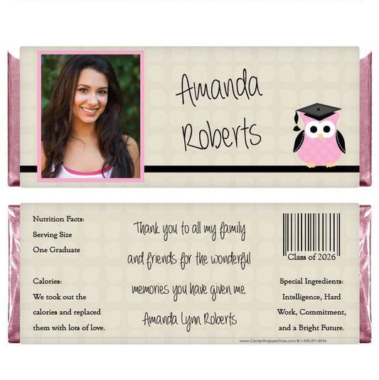 Owl Graduation Photo Candy Bar Wrapper Owl Graduation Photo Candy Bar Wrapper Candy Wrappers GRAD234