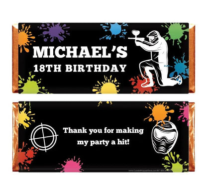 Paintball Birthday Candy Bar Wrapper - BD513 Paintball Personalized Birthday Candy Bar Wrapper Candy Wrappers BD513