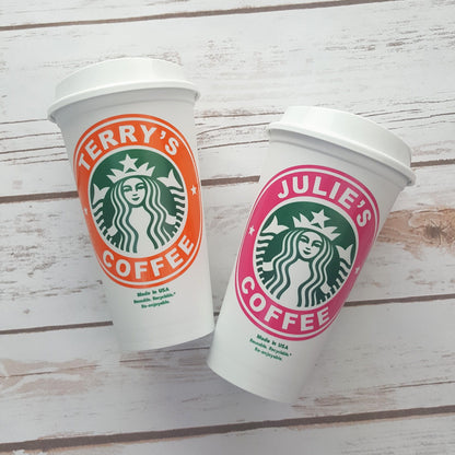 Personalized 16 oz Starbucks Reusable Cup with Custom Vinyl Decal or Decal Only Tumblers Candy Wrapper Store