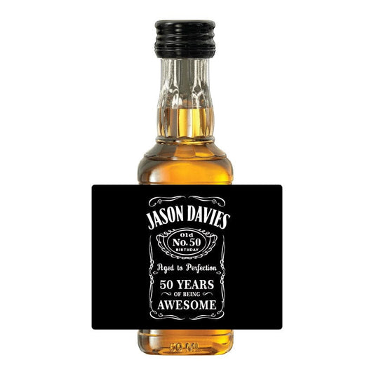 Personalized Birthday Labels for Jack Daniels Miniature Shot Bottles Mini Shot Labels