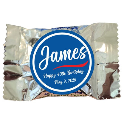 Personalized Birthday Sticker for Peppermint Patties York