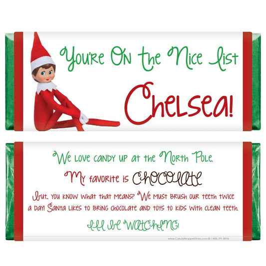 Personalized Christmas Elf Candy Bar with Your Childs Name Christmas Santa Candy Bar Personalized With Your Childs Name Santa Bar