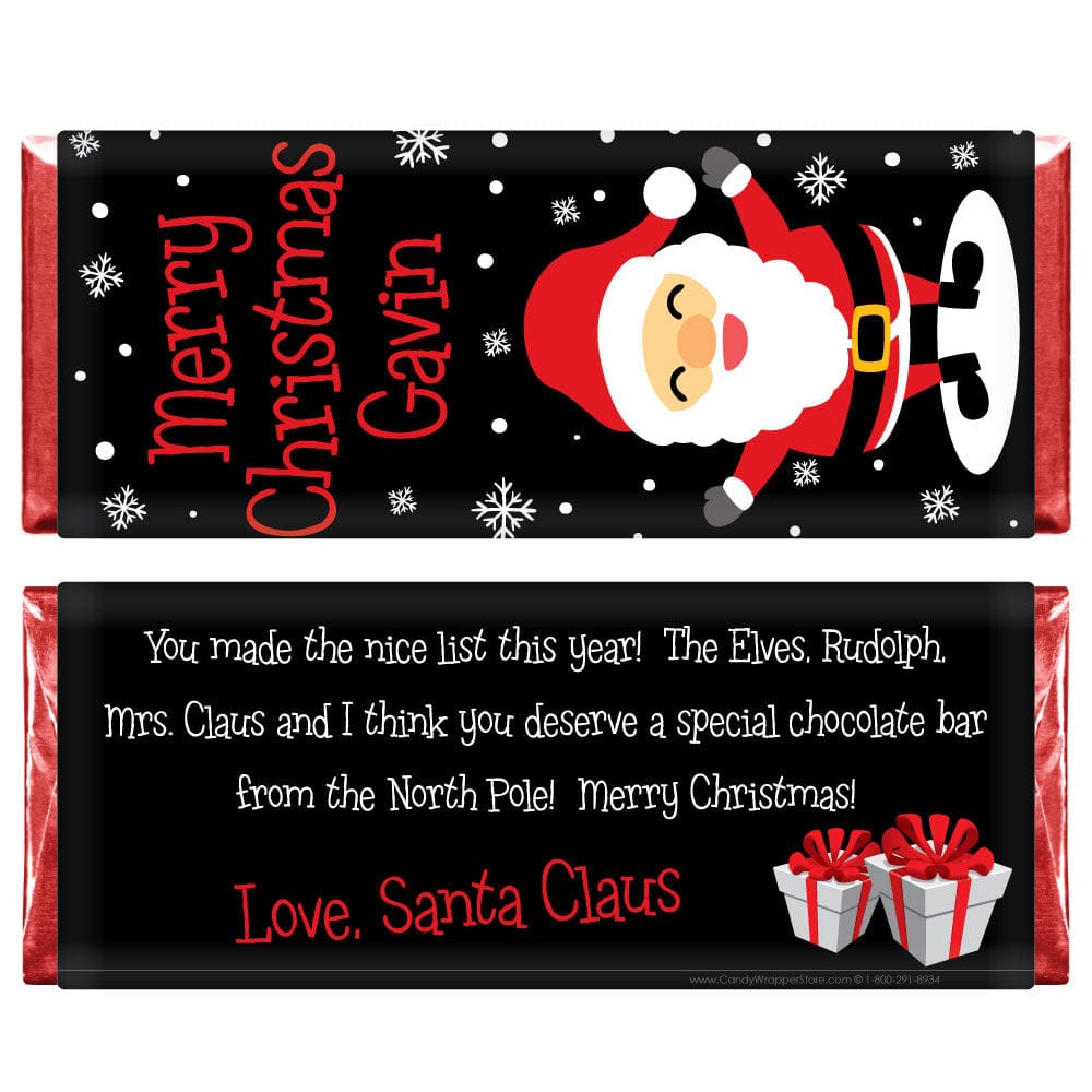 Personalized Christmas Santa Candy Bar with Your Childs Name Personalized Christmas Santa Candy Bar with Your Childs Name Santa Bar