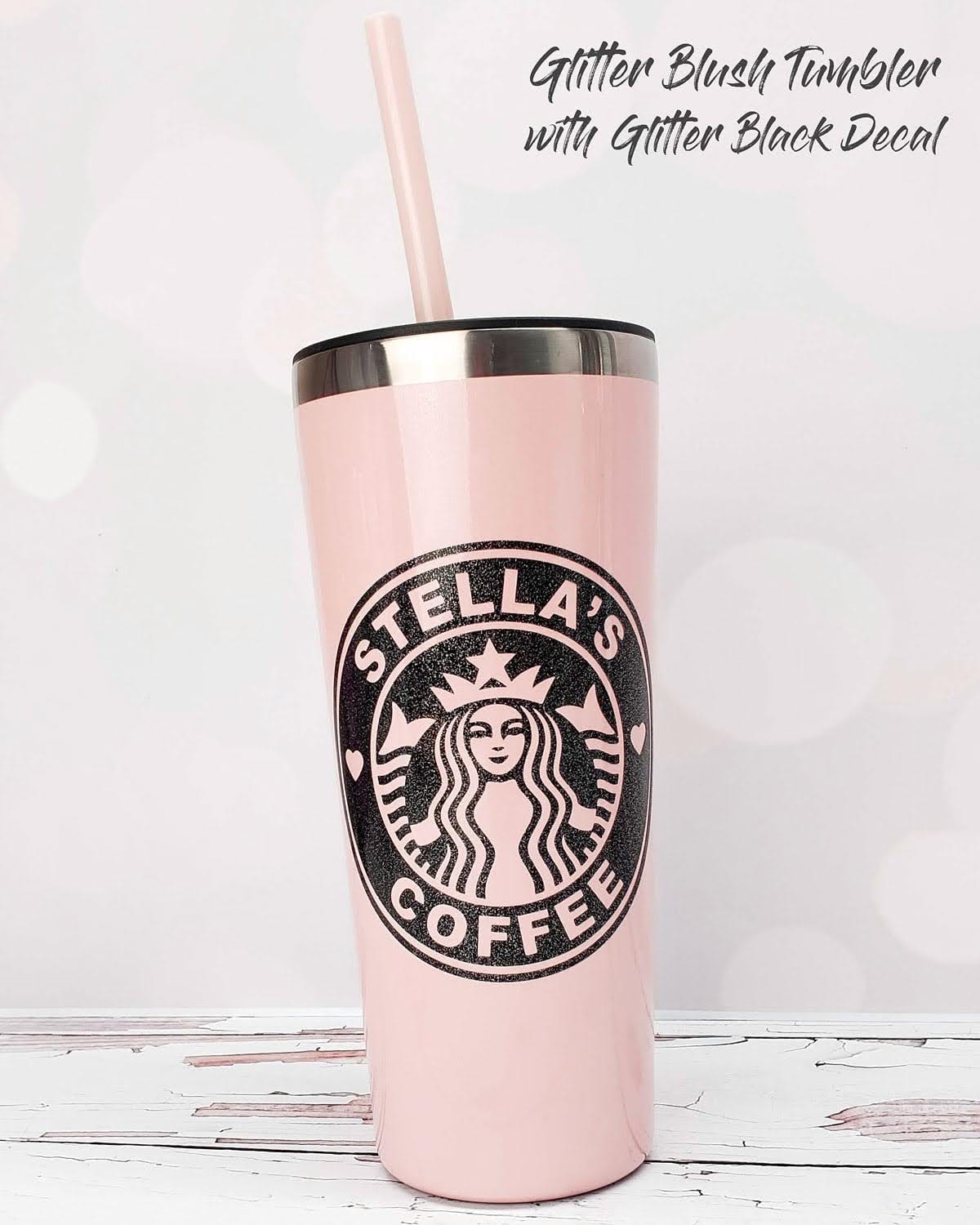 Name with Heart Personalized 22 oz Stainless Steel Hot Tumbler with Rose  Gold