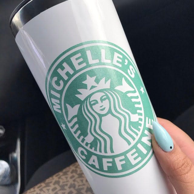 Personalized Tumbler with Starbucks Logo Candy Wrapper Store