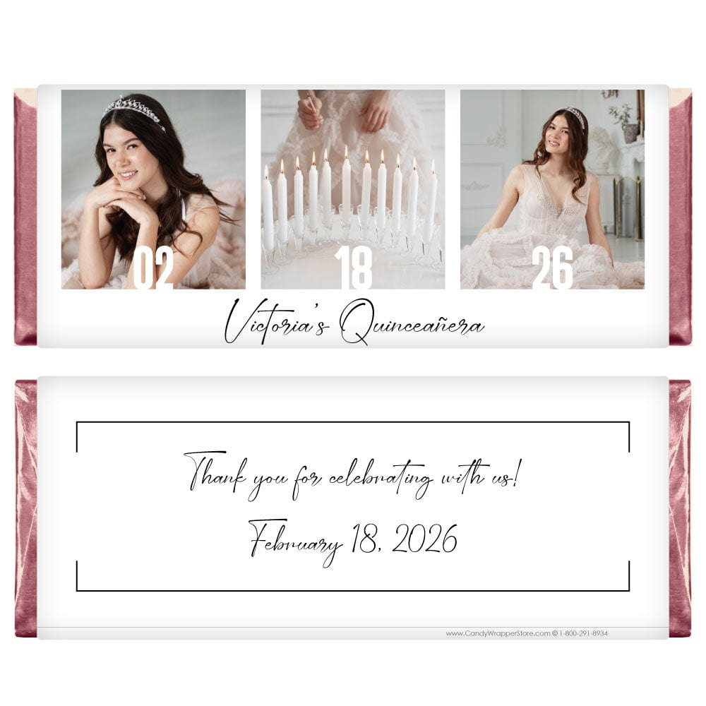 Photo Trio Quinceanera Candy Bar Wrappers – Candy Wrapper Store