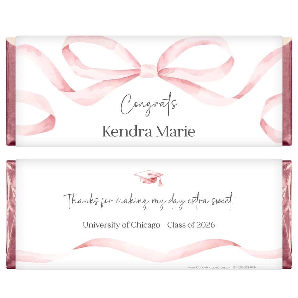 Pink Bow Graduation Candy Bar Wrappers Pink Bow Graduation Candy Bar Wrappers Candy Wrappers grad271