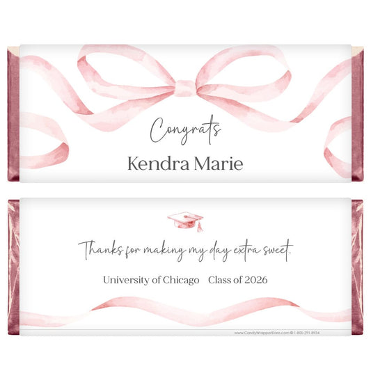 Pink Bow Graduation Candy Bar Wrappers Pink Bow Graduation Candy Bar Wrappers Candy Wrappers grad271
