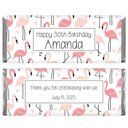 Pink Flamingos Birthday Candy Bar Wrapper Pink Flamingos Birthday Candy Bar Wrapper Candy Wrappers BD449