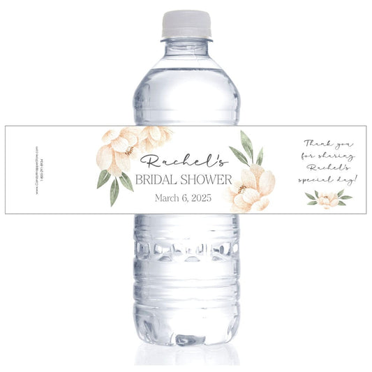 Pink Watercolor Floral Bridal Shower Water Bottle Labels Party Favors WS251